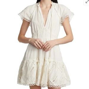 HEMANT & NANDITA embroidered cotton Lace Mini Dress